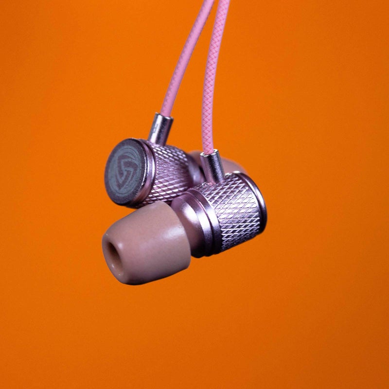 LUDOS Ultra Wired Earbuds in-Ear Headphones, 5 Years Warranty, Earphones with Microphone, Noise Isolating Ear Buds, Memory Foam for iPhone, Samsung, School Students, Kids, Women, Small Ears - Pink - Image 3